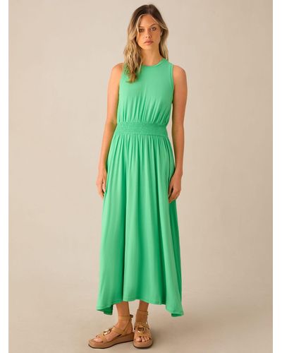 Ro&zo Shirred Waist Jersey Maxi Dress - Green