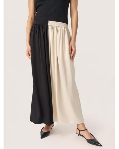 Soaked In Luxury Cevina Two Tone A-line Maxi Skirt - Black