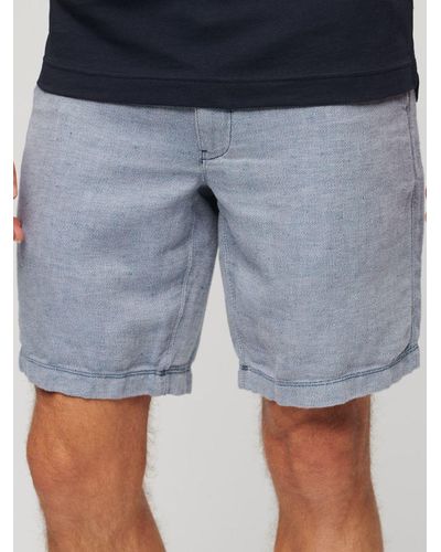 Superdry Drawstring Linen Shorts - Blue