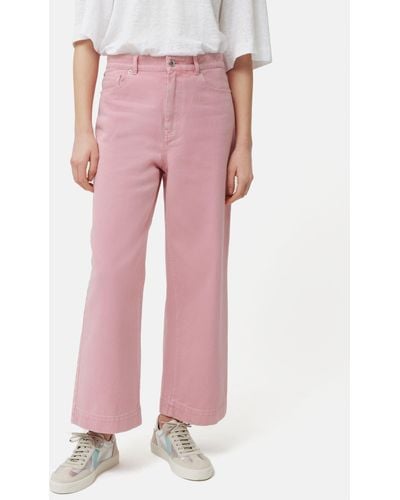 Jigsaw Tyne Wide Leg Cropped Jeans - Pink