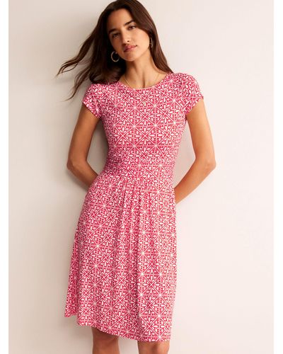 Boden Amelie Floral Jersey Dress - Pink