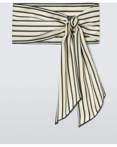 John Lewis Striped Silk Scarf - Metallic