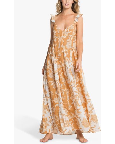 Maaji Lily Floral Print Maxi Dress - Natural