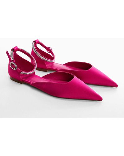 Mango Dash Pointed Flat Court Shoes - Pink