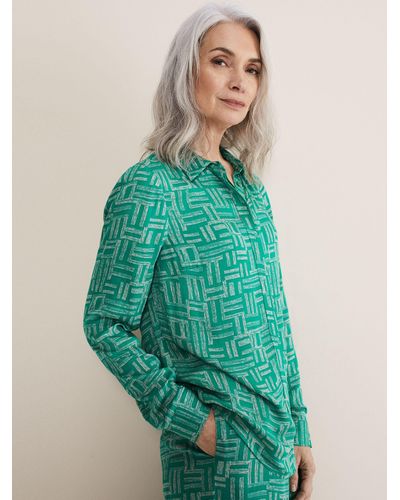 Phase Eight Hatty Abstract Print Blouse - Green