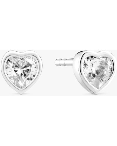 Sif Jakobs Jewellery Cubic Circonia Heart Stud Earrings - White