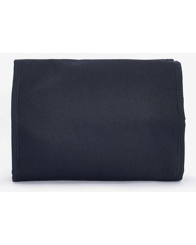 Barbour Cascade Waxed Hanging Wash Bag - Blue