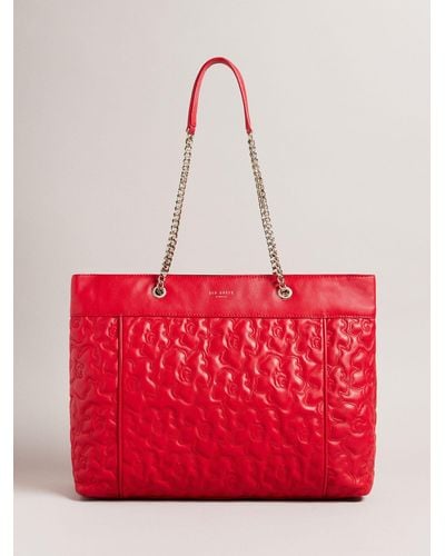 Ted Baker Ayliia Magnolia Quilted Leather Tote Bag - Red