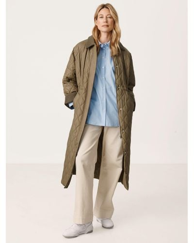 Part Two Elisa Longline Quilted Coat - Natural