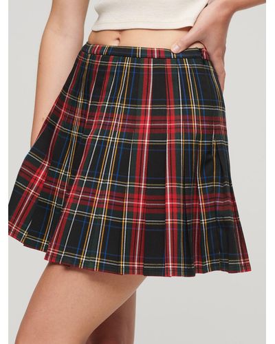 Superdry Check Mini Skirt - Red
