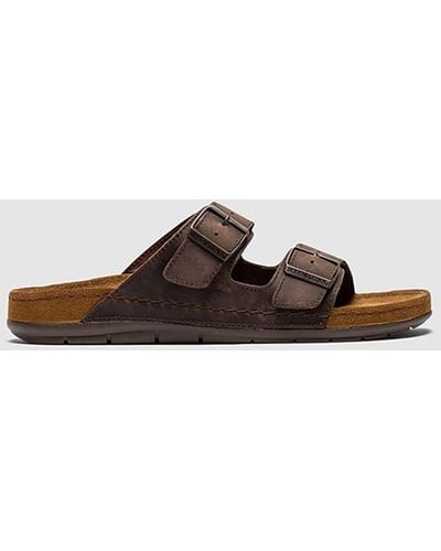 Rodd & Gunn Raglan Leather Slider Sandals - Brown
