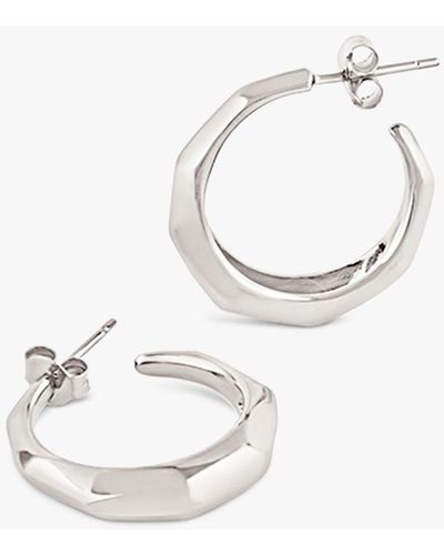 Dinny Hall Thalassa Tapering Faceted Chunky Hoop Earrings - White