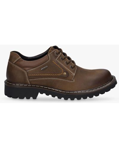 Josef Seibel Chance 59 Waxed Leather Shoes - Brown