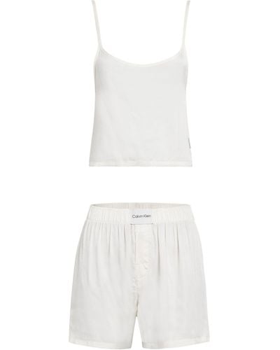 Calvin Klein Cami & Shorts Pyjama Set - White