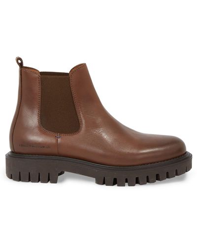 Tommy Hilfiger Chunky Leather Chelsea Boots - Brown