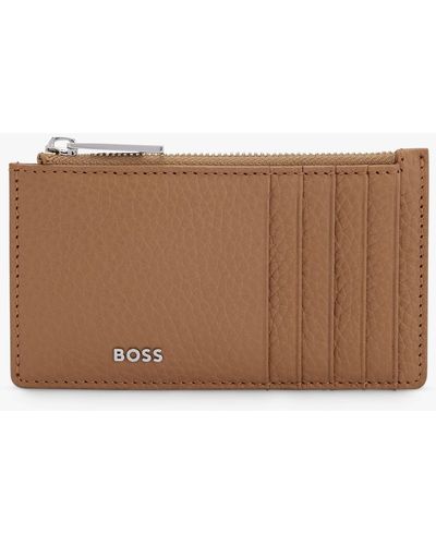 BOSS Boss Crosstown Zip Card Holder - Brown
