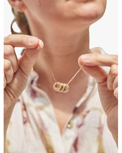 Merci Maman Personalised Unity Name Triple Pendant Necklace - Natural