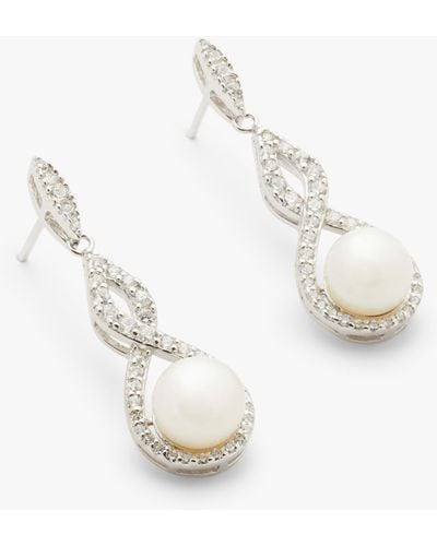 Lido Infinity Freshwater Pearl Drop Earrings - Natural