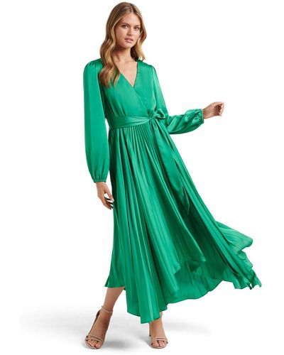 Forever New Ellery Pleated Wrap Midi Dress - Green