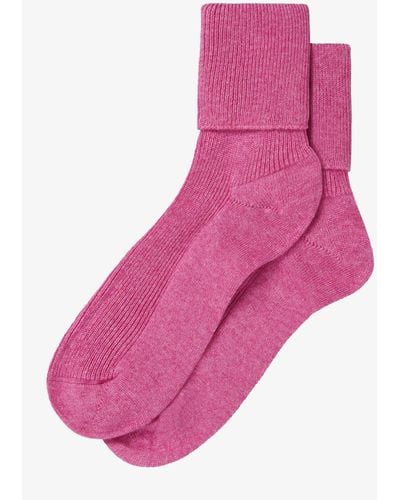 Brora Cashmere Blend Socks - Pink