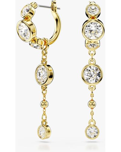 Swarovski Crystal Hoop And Chain Earrings - White