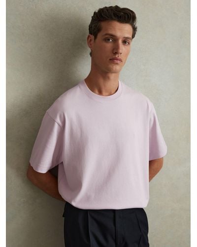 Reiss Tate Cotton Crew Neck T-shirt - Purple