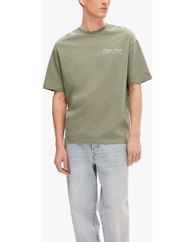 SELECTED Loose Printed T-shirt - Green