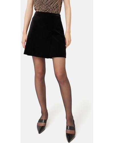Jigsaw Velvet Mini Skirt - Black