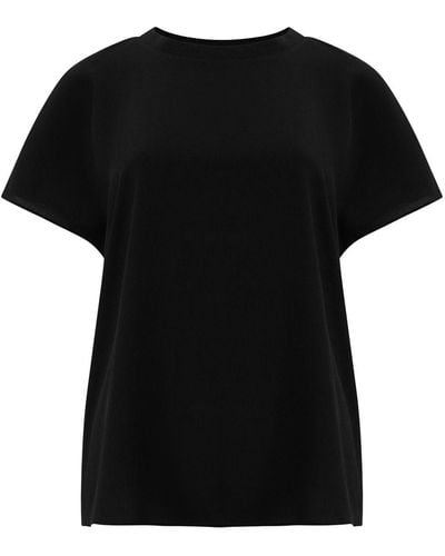 French Connection Light Crepe Crew Neck Top - Black
