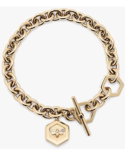 Olivia Burton Bee & Honeycomb T-bar Bracelet - Metallic