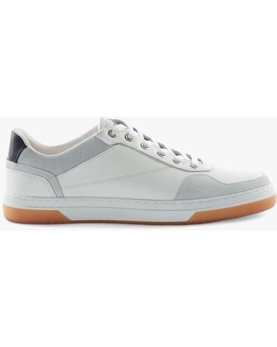 Dune Thorin Leather Lace Up Trainers - White