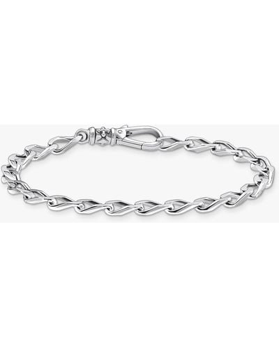 Thomas Sabo Facetted Curb Chain Bracelet - White