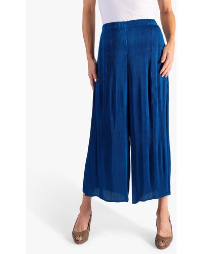 Chesca Pleated Wide Leg Trousers - Blue