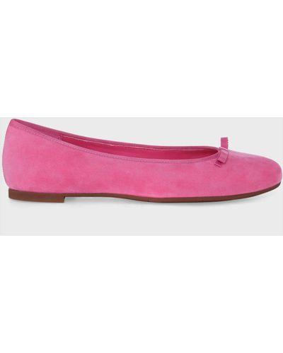 Hobbs Flo Suede Ballet Court Shoes - Pink