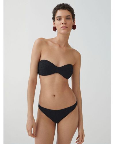 Mango Pami Bandeau Bikini Top - Black