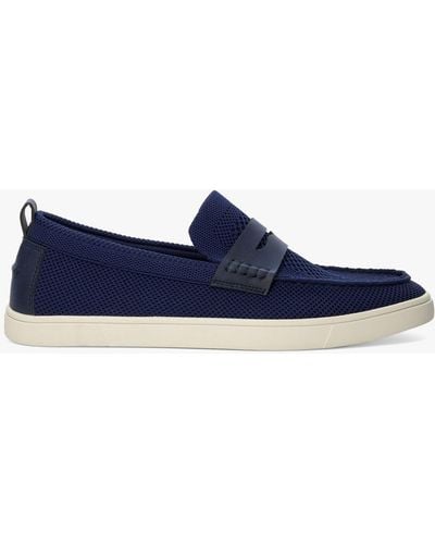Dune Baisley Knit Penny Loafers - Blue