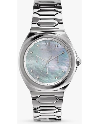 Olivia Burton Multifunction Honeycomb Link Strap Watch - Metallic