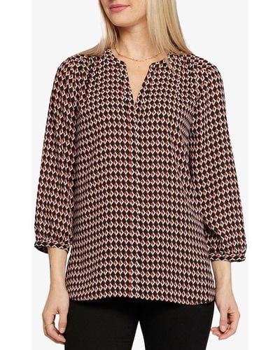 NYDJ Pintuck Blouse - Red