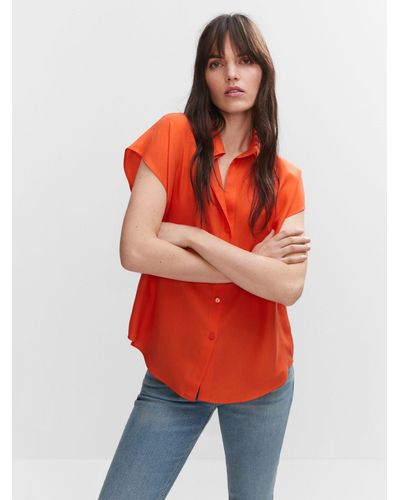 Mango Cap Sleeve Shirt - Orange