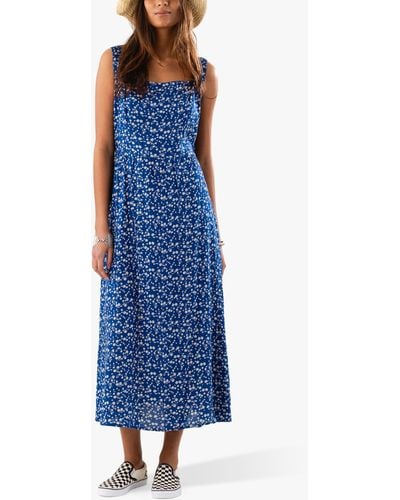 Lolly's Laundry Evangeline Floral A-line Midi Dress - Blue