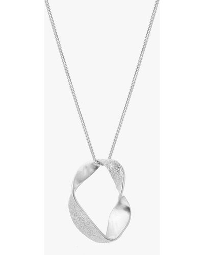 Tutti & Co Softly Twisted Pendant Necklace - White