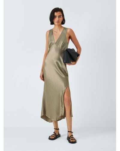 Rails Monique Satin Asymmetric Hem Midi Dress - Multicolour