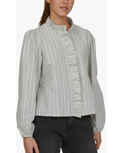 Sisters Point Wrinkle High Collar Shirt - Grey