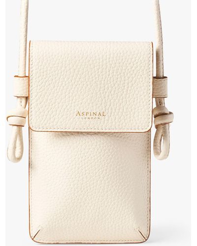 Aspinal of London Ella Full Grain Pebble Leather Phone Pouch - Natural