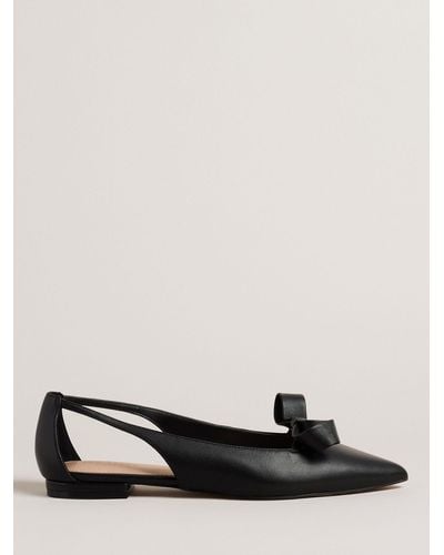 Ted Baker Marlini Bow Cut Out Detail Ballerina Flats - Black