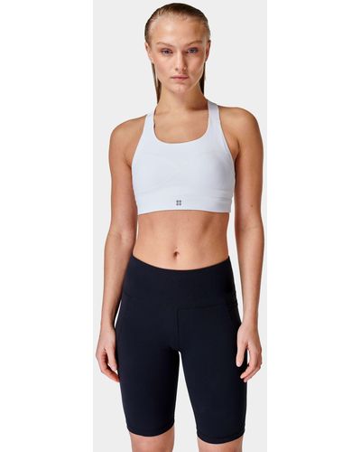 Sweaty Betty Power Medium Impact Sports Bra, Cabin Blue at John Lewis &  Partners