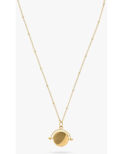 Orelia Faceted Disc Spinner Pendant Necklace - Metallic
