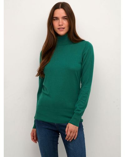 Kaffe Astrid Long Sleeve Roll Neck Pullover Jumper - Green