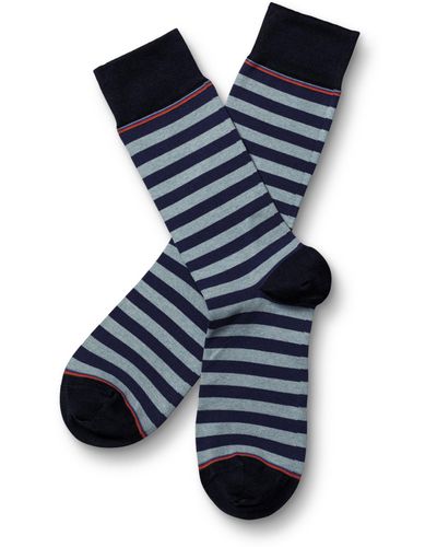 Charles Tyrwhitt Block Stripe Socks - Blue