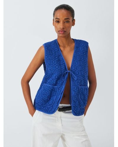 Weekend by Maxmara Lory Crochet Knit Gilet - Blue